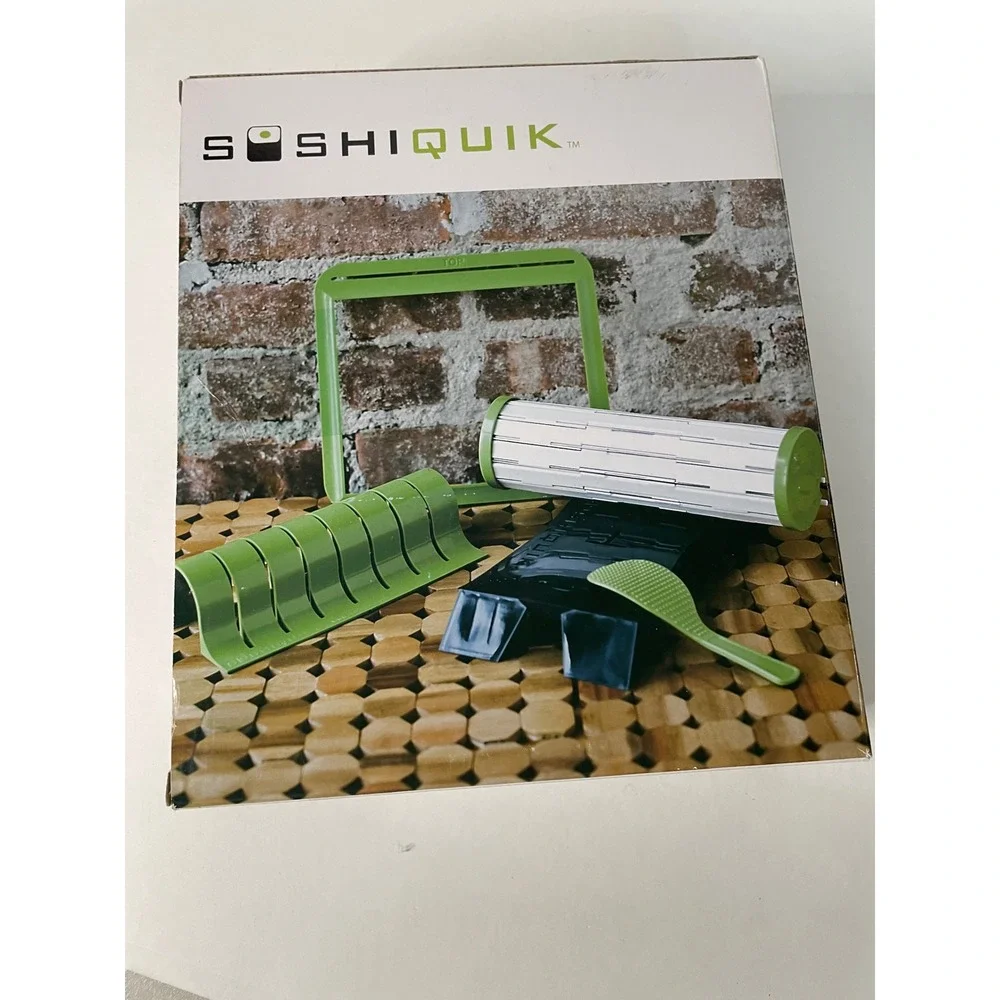 SushiQuik Sushi Making Kit Green Excellent Complete DIY Roller Set